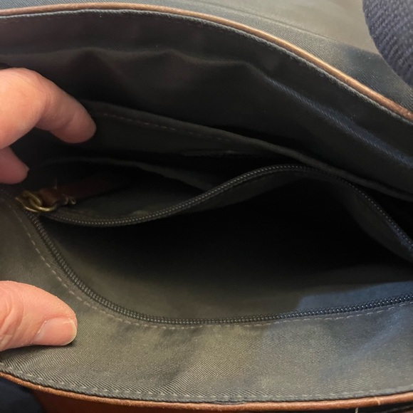 Fossil Leather Messenger Bag Crossbody Bag Purse Dark Brown - Picture 9 of 10